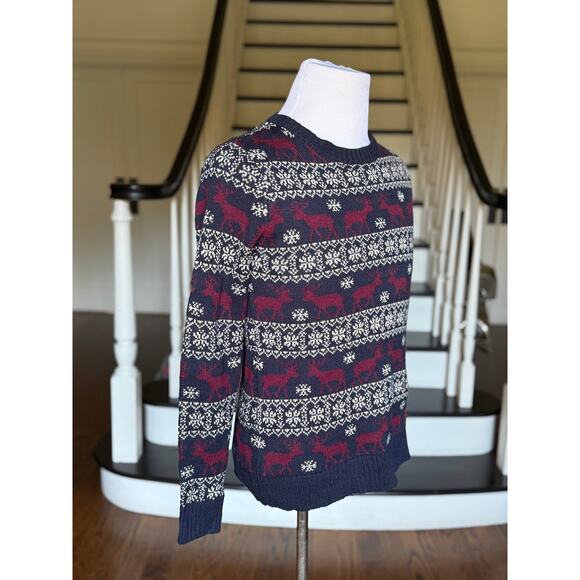 Mens SZ Small Reindeer Fair Isle Sweater Fall Winter Christmas Apres Ski Holiday - Picture 4 of 7